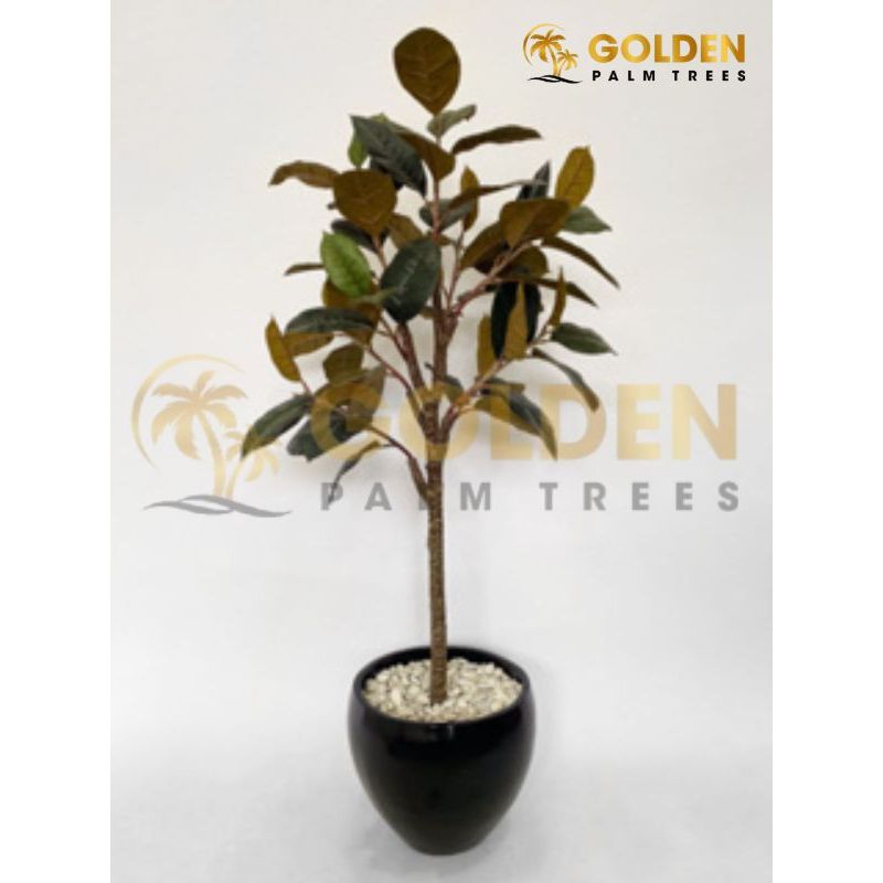 Pohon artificial karet kebo (rubber plant) + pot