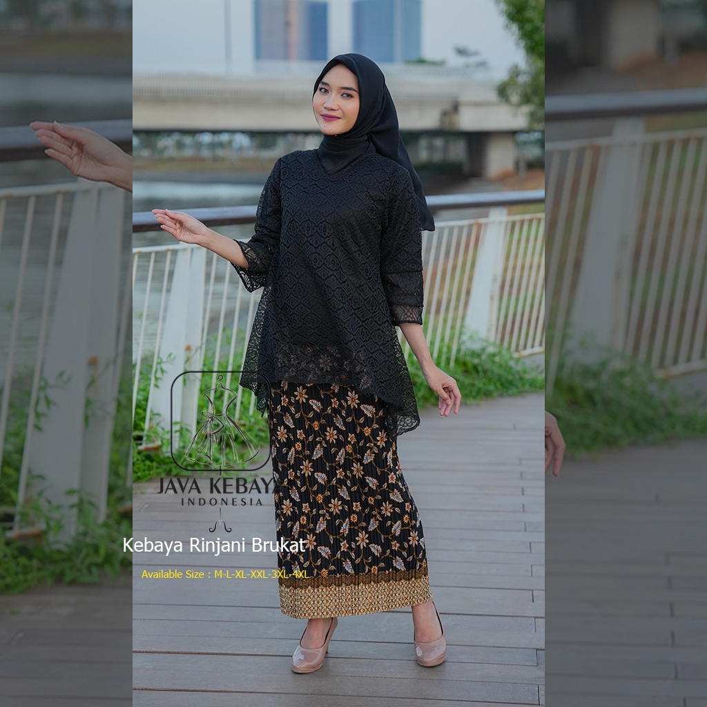 Hitam - 𝗔𝘁𝗮𝘀𝗮𝗻 & 𝗦𝗲𝘁𝗲𝗹𝗮𝗻 𝗞𝗲𝗯𝗮𝘆𝗮 𝗥𝗶𝗻𝗷𝗮𝗻𝗶 / Kebaya Brukat Baju Kurung / Kebaya Wisuda / Kebaya Modern 
