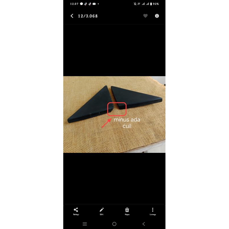 Cover segitiga dalam spion mazda interplay