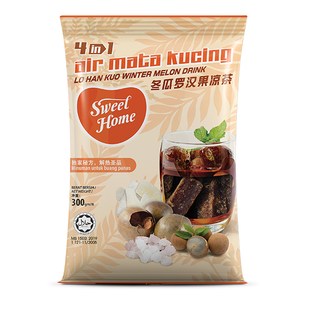 

4 in 1 Air Mata Kucing Lo Han Kuo Winter Melon Drink, minuman air mata kucing lo han guo winter melon berat 300 gr