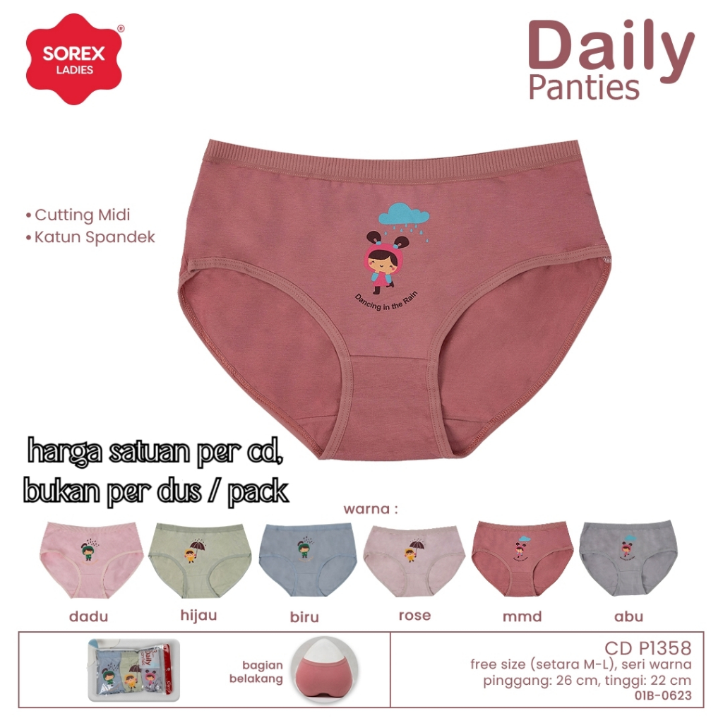 SOREX DAILY PANTIES P1358 DANCING INTHE RAIN - CD CELANA DALAM REMAJA PEREMPUAN