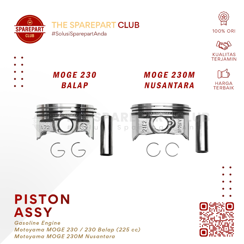 Seher Seker Piston Assy Engine Motoyama MOGE 230 Balap MOGE 230M 230 M Nusantara