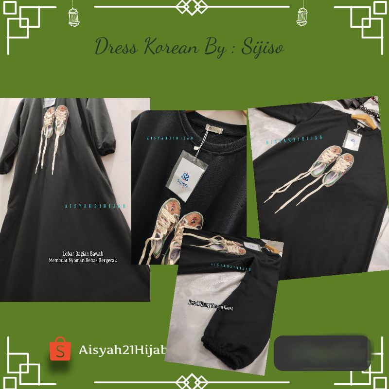 Aisyah21hijab | Dress Korean | By : Sijiso | Hitam