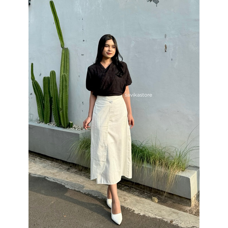 Lumi Skirt Rok Korean Style | Rok Korea | Rok Span | Rok Linen Premium