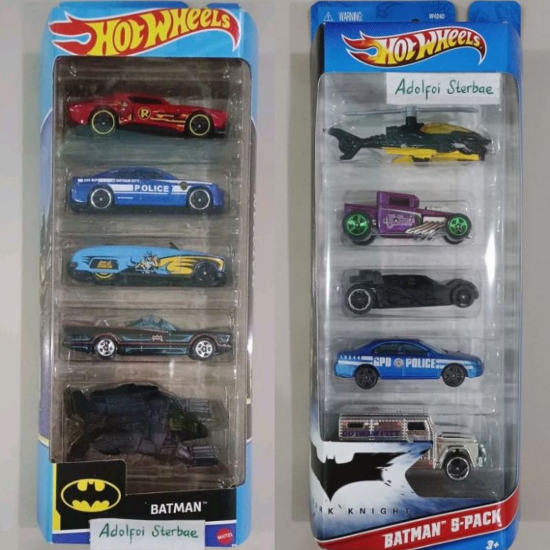 hotwheels hot wheels isi batman 5 gift pack the dark knight batmobile batcopter bone shaker special 