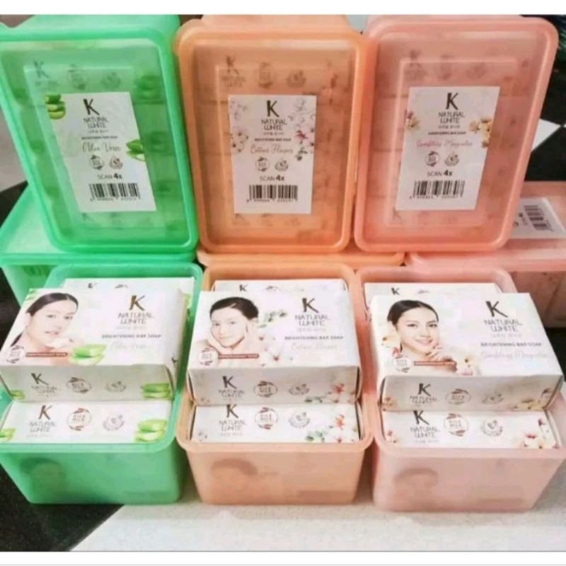 K Natural White Brigtening Bar Soap - Isi 4 X 85gr Plus Kotak