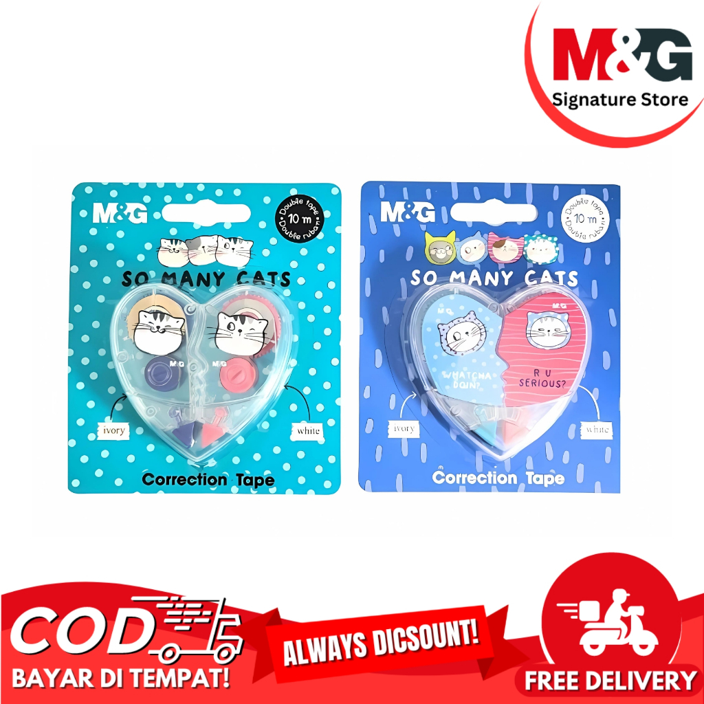 

Correctin Tape M&G So Many Cats Tipe x Kertas Panjang 10 Meter Isi 2 #HACT1257 - Satuan