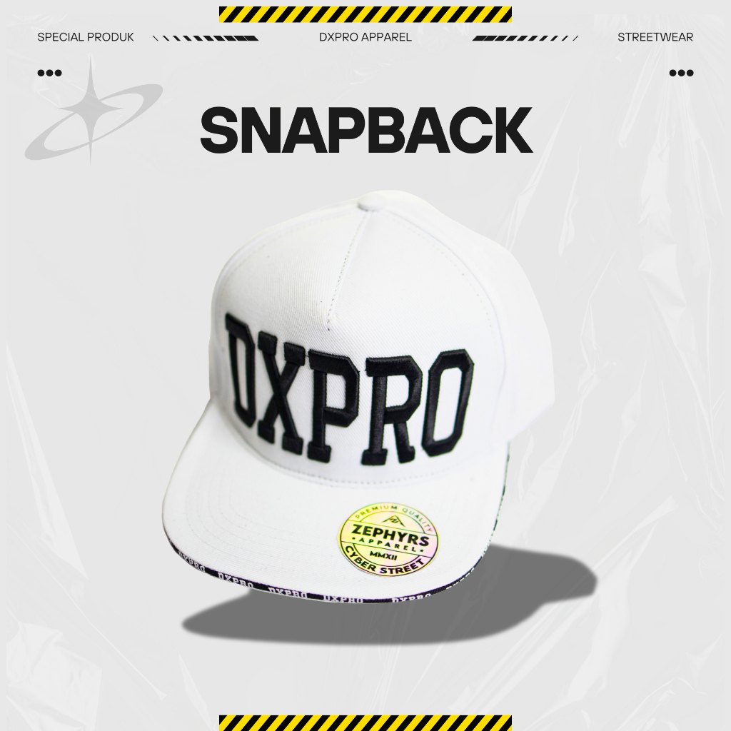 Topi Snapback Dxpro Bordir White