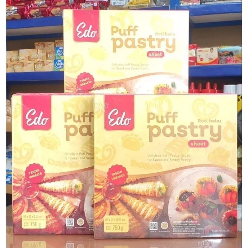 

Edo Puff Pastry 750gr/Kulit Bolen/Cheese Stick/Croissant/Pastry