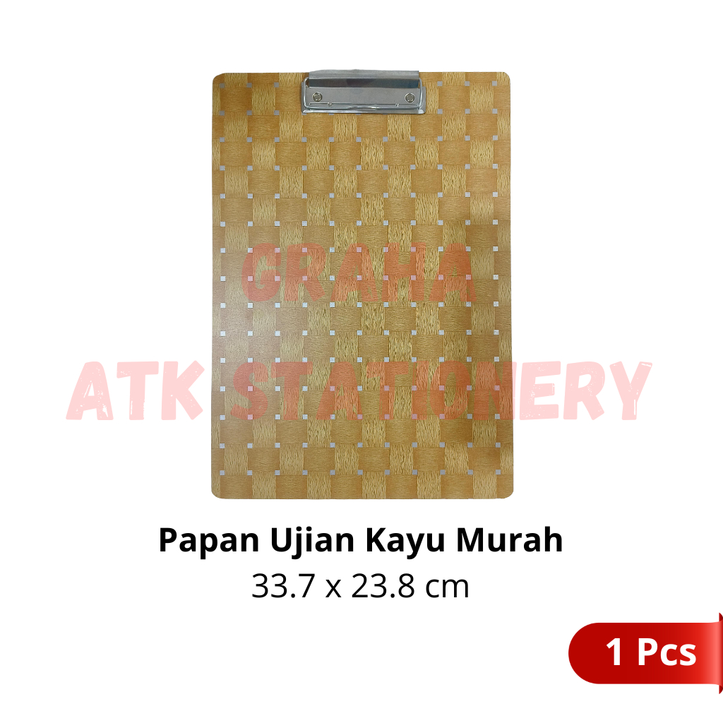 

[1 Pcs] Papan Ujian Kayu Murah / Klipboard / Alas Papan / Clipboard Papan Ujian Kayu Murah