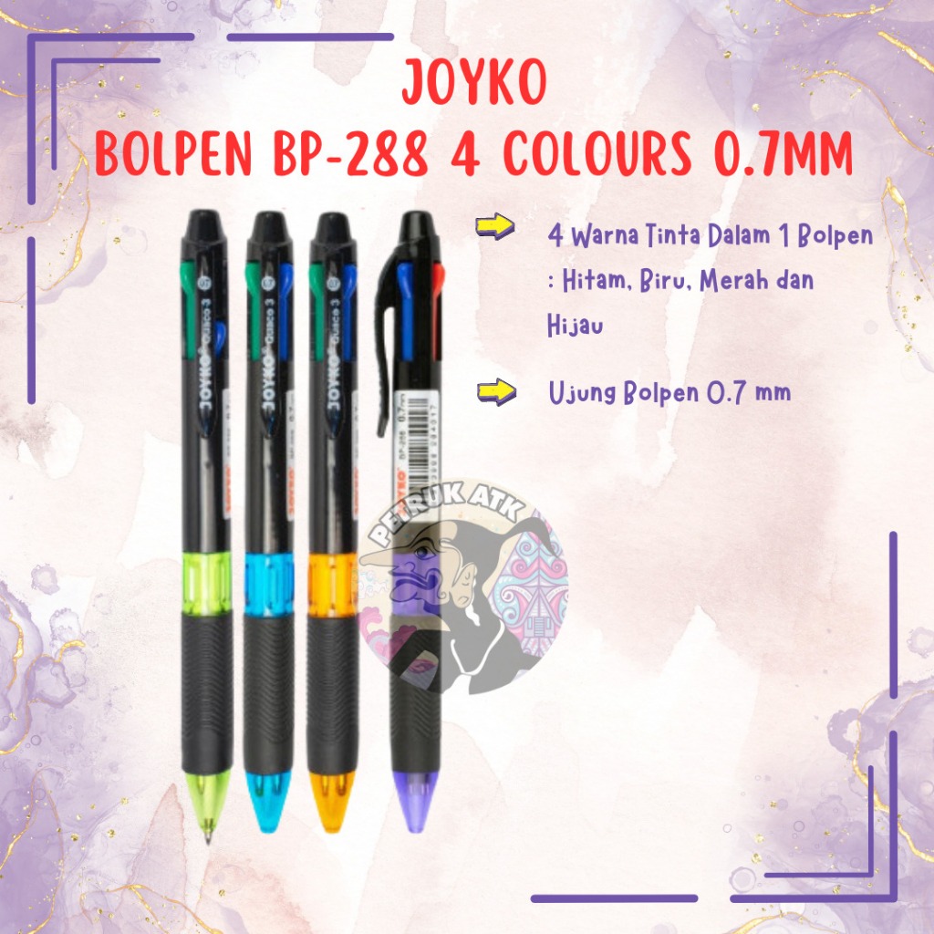 

[PCS] BOLPEN PULPEN JOYKO BP-288 4 COLOUR