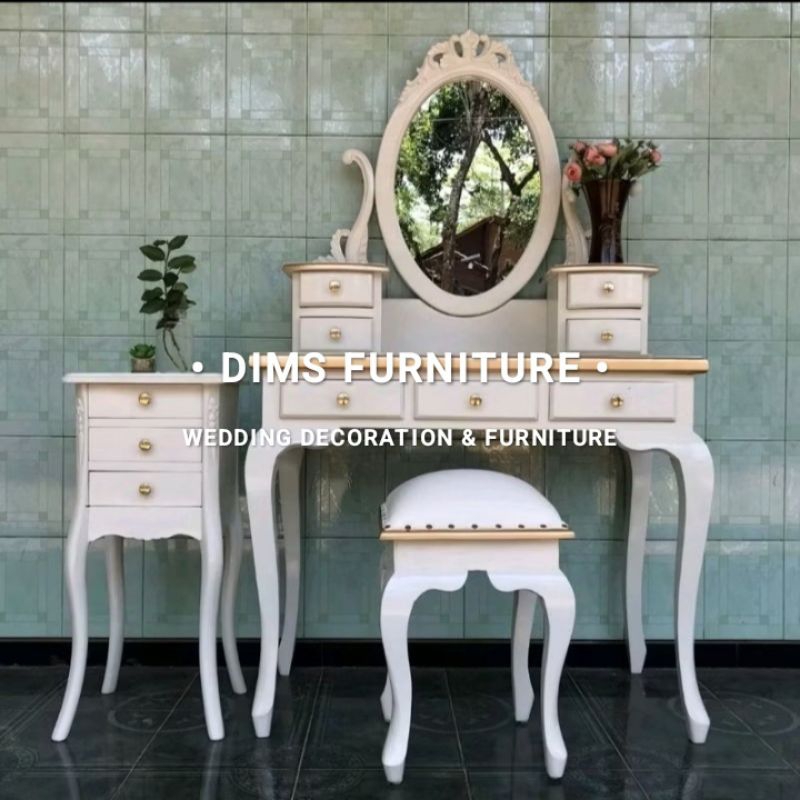 meja rias kartini terbaru / tolet kartini / nakas meja rias kartini / meja kaca cermin rias / tolet 