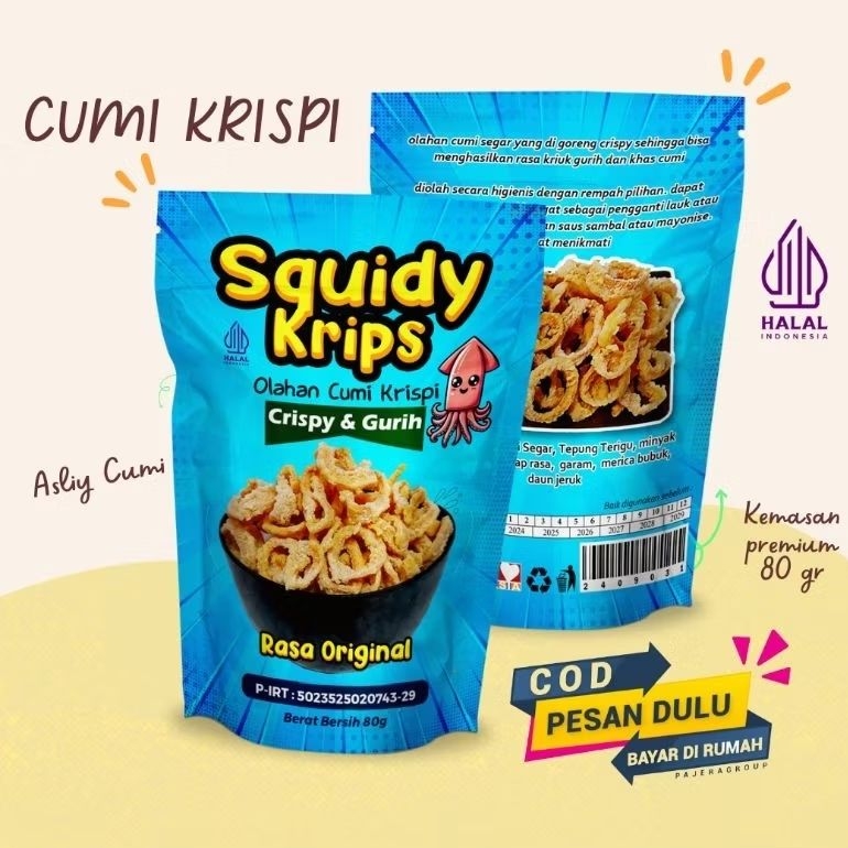 

Cumi Krispi Squidy Krips Snack Seafood JUMBO 80gr