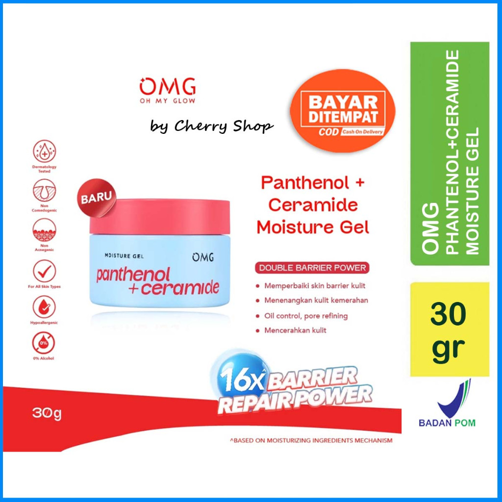 OMG Oh My Glow Panthenol + Ceramide Moisture Gel 30g - Pelembab Wajah Memperbaiki Skin Barrier, Menc