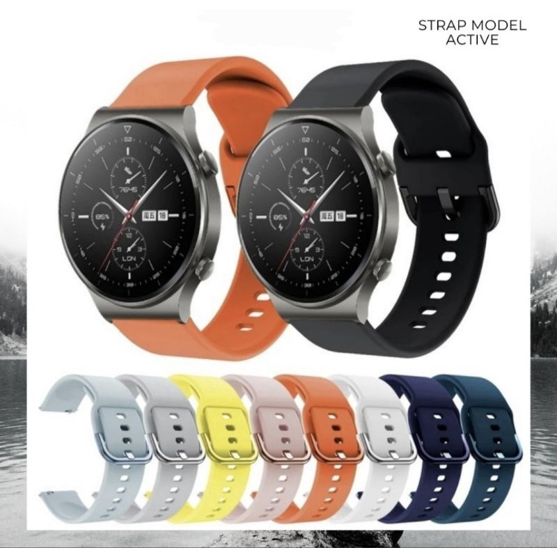 Produk Baru Murah Strap Huawei Watch GT 2 Pro Tali Jam Rubber Colorful Buckle Model Active A87