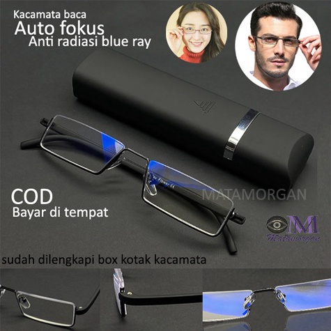 Model Spesial KACAMATA BACA LENSA PLUS AUTO FOKUS LENSA ANTI RADIASI GAGANG LENTUR FRAME KECIL DAN E