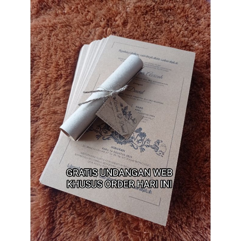 undangan gulung unik terlaris termurah min 100 pc free 10 pc