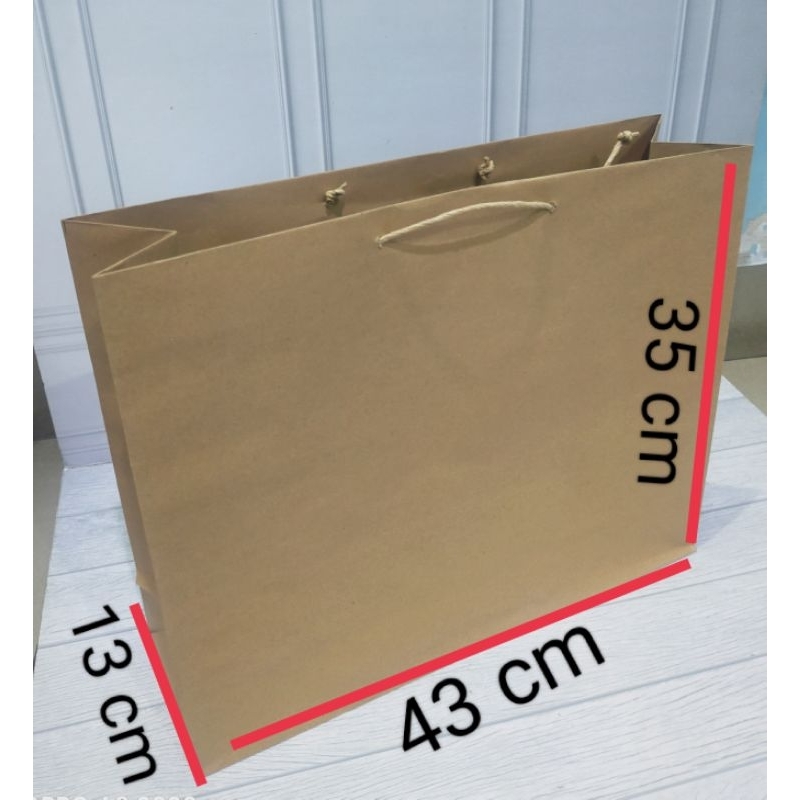 

PAPER BAG POLOS COKLAT 43X13X35 CM /PAPER BAG JUMBO/PAPER BAG