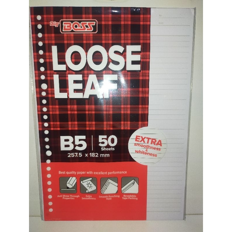 

Loose Leaf Big Boss ukuran B5 Bergaris [Refill Binder]