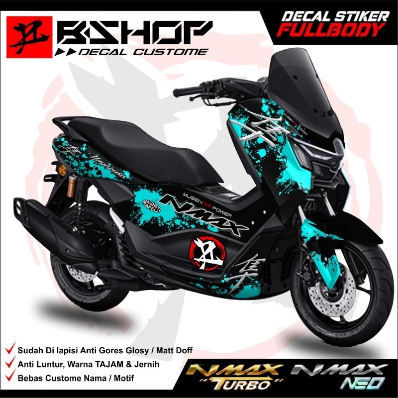 Sticker decal nmax new 2024 turbo nmax Neo motif tulisan jepang variasi warna full body motor