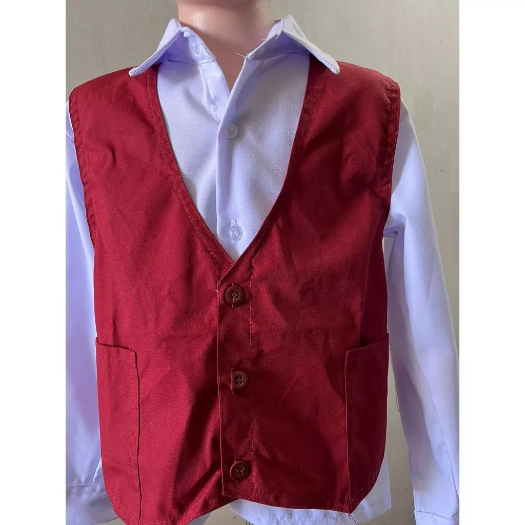 Rompi Merah Anak SD Atasan Seragam SD Rompi Merah Bahan Drill