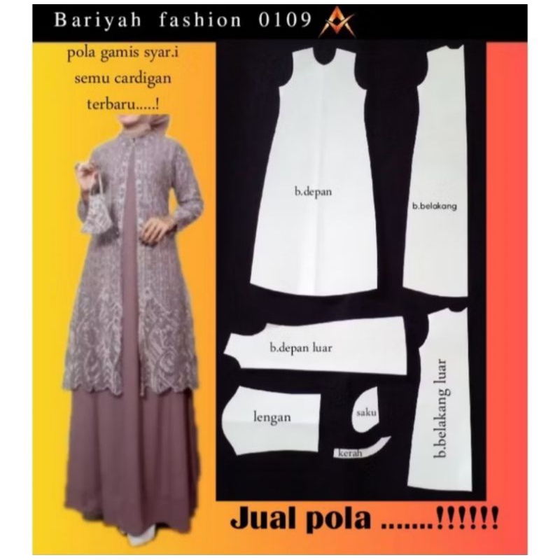 POLA GAMIS KOMBINASI BROKAT CANTIK