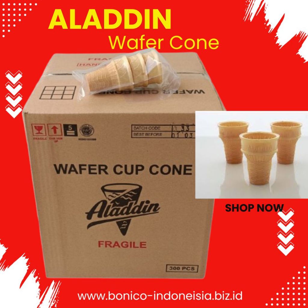 

kerupuk Cone es krim Alladin Wafer cup cone ice cream KFC McD AW