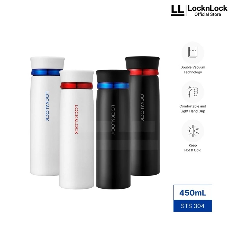 Locknlock Feather Ring Light Vacuum 450ML | Tumbler Stainless Steel Locknlock | Termos Tahan Panas &