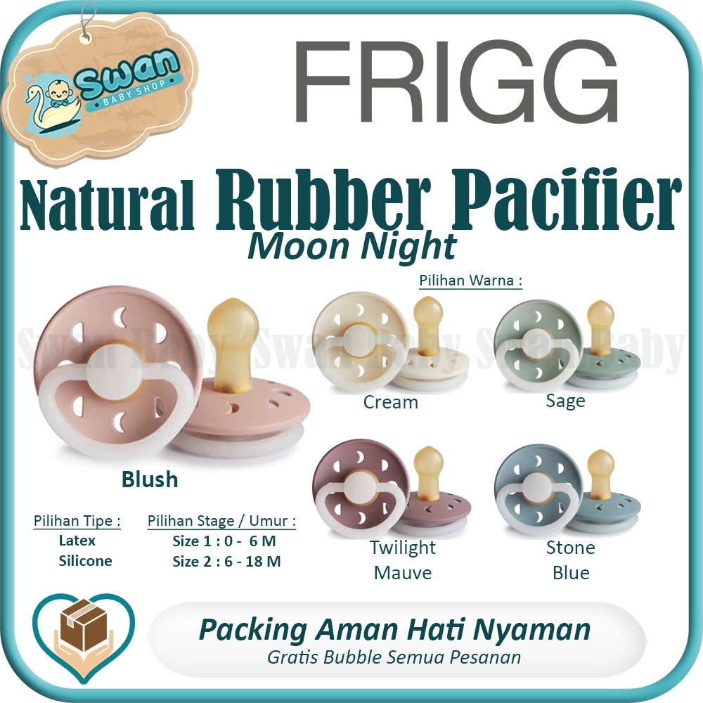 FRIGG Moon Phase Night Natural Rubber Pacifier / Night Moon Phase Silicone Pacifier / Empeng
