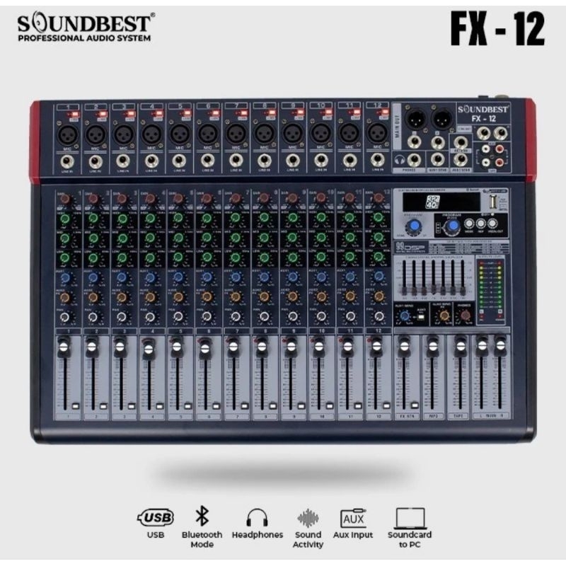 MIXER SOUNDBEST FX 12 Mixer Audio 8Channel Original