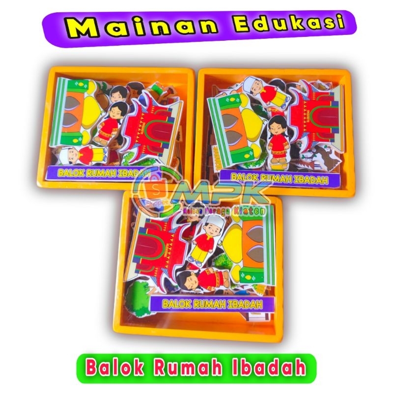 MAINAN EDUKASI BALOK RUMAH IBADAH MAINAN APE KEAGAMAAN RUMAH IBADAH