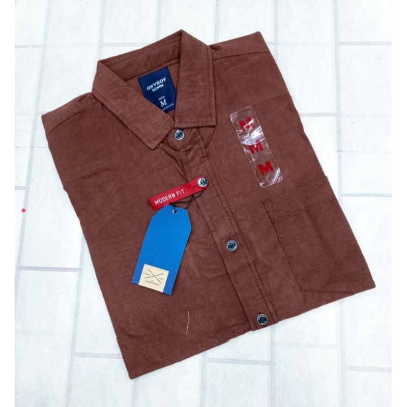 Oxyboy Kemeja Lengan Pendek Corduroy