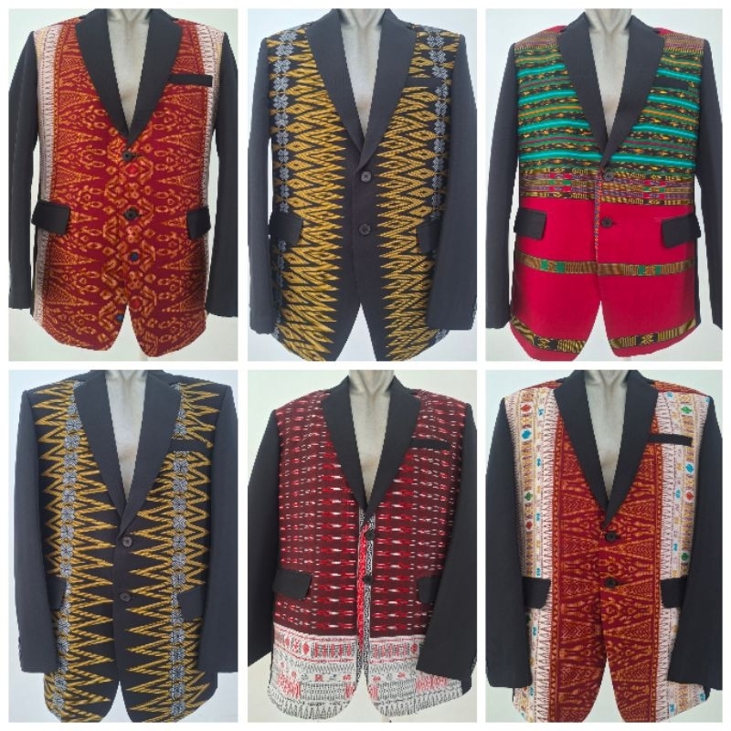 Jas ulos formal Sumatera / Jas motif ulos kombinasi superblack / Jas full lapis motif ulos / Jas ten