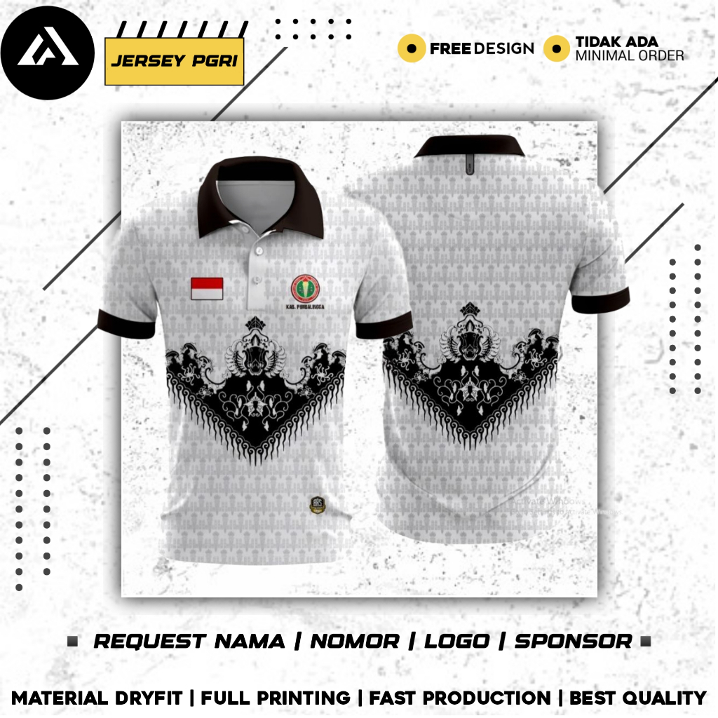 KAOS JERSEY POLO PGRI FULL PRINTING KUALITAS PREMIUM / KAOS JERSEY WANGKI PGRI