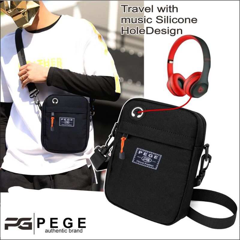 [BISA COD]•TAS SELEMPANG PEGE SLINGBAG•tas selempang merk pege pria kekinian