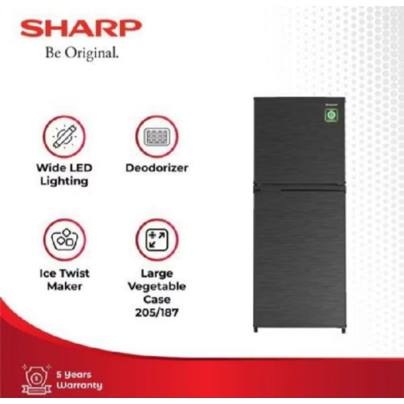 SHARP SJ-236MN-HS Kulkas 2 Pintu SJ-236MN-HS / SJ236MN