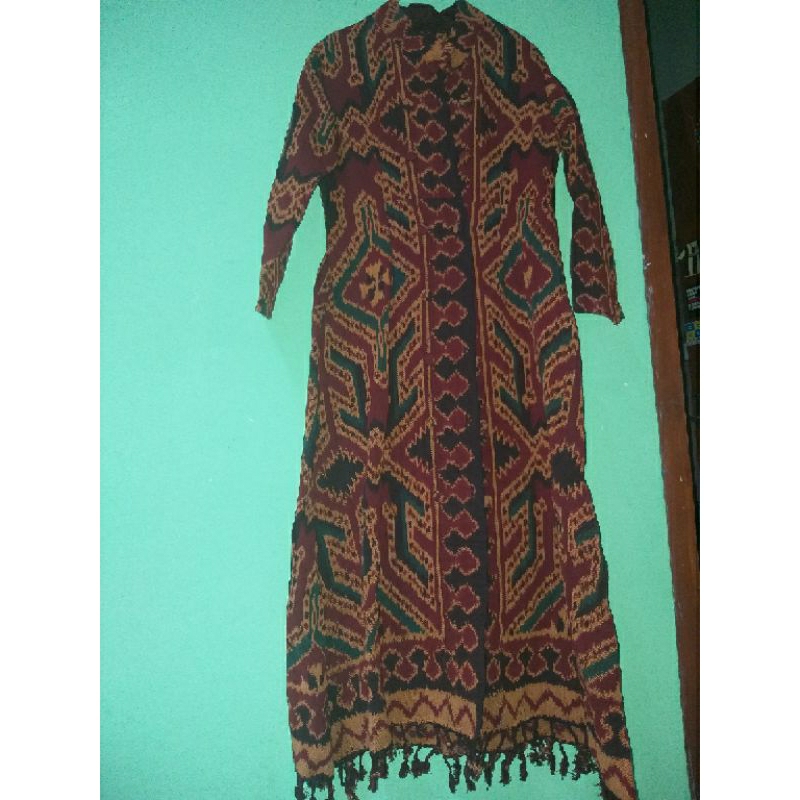 JUAL RUGI  Tenun Toraja Asli Rantepao - Dress Gamis Tenun Toraja - Gamis Tenun NEW