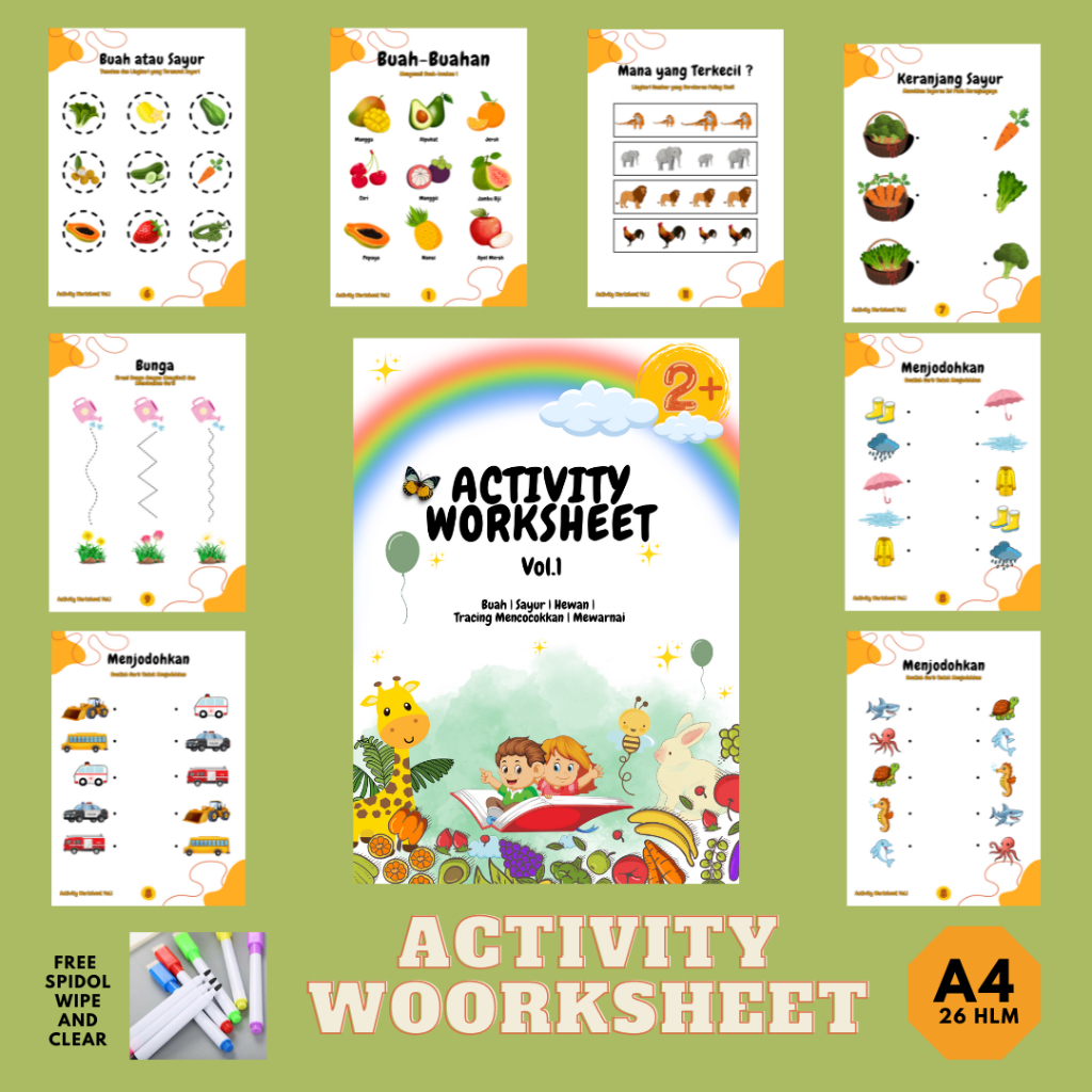 

(PRODUK FISIK) ACTIVITY WORKSHEET VOL. 1 - BUKU AKTIVITAS ANAK (FREE SPIDOL)
