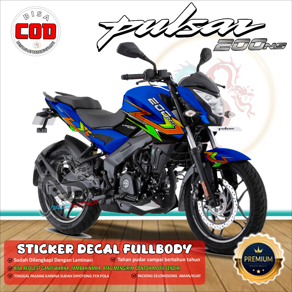 [BISA COD] Decal Sticker Striping Motor Full Body PULSAR NS200 VARIASI NS1018 Desain Bisa Request