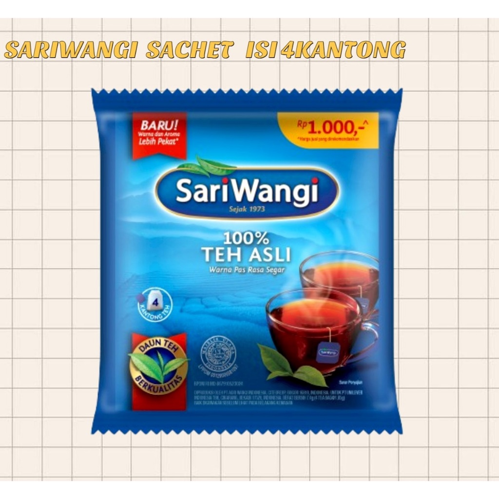 

SARI WANGI TEH ASLI SACHET ISI 4 KANTONG /centraltrenggalek