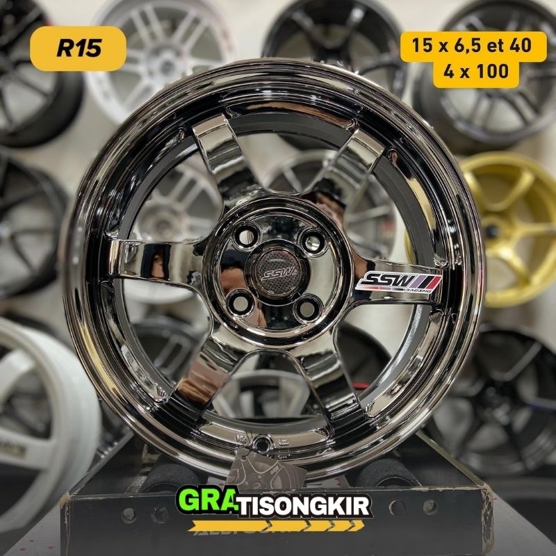 velg mobil ring 15 TE37 SSW ORIGINAL LEBAR 6,5 velg mobil racing import r15 velg mobil ring 15 velg 