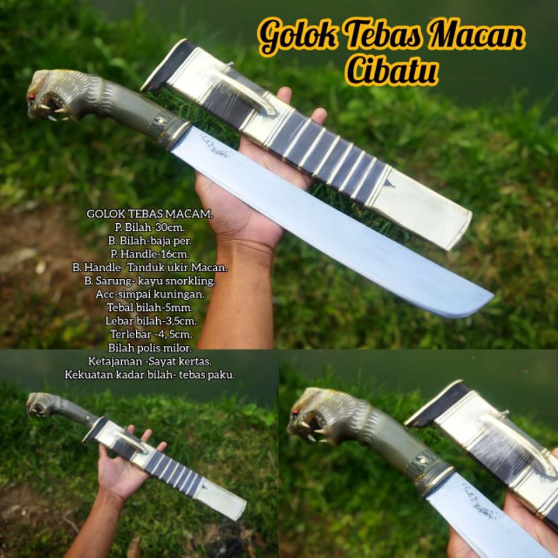 GOLOK KERJA PARANG KEBUN HANDLE TANDUK BAJA PER KUAT