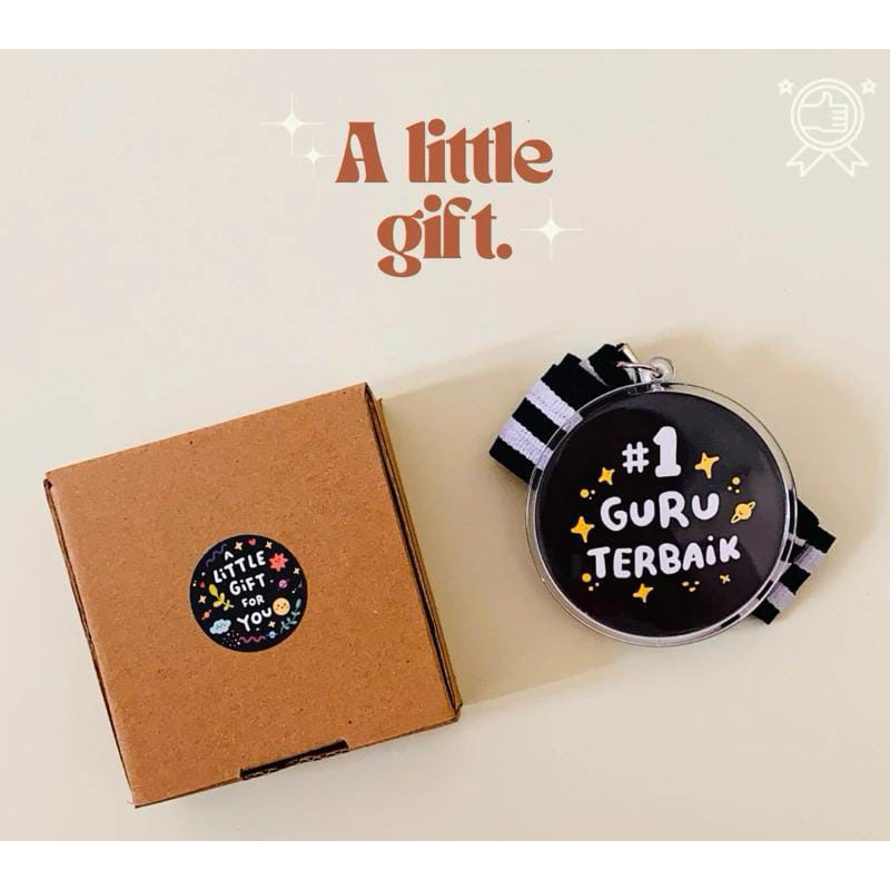 Medali guru terbaik + gift box | teachers day gift | hadiah hari guru | kado untuk guru | best teach