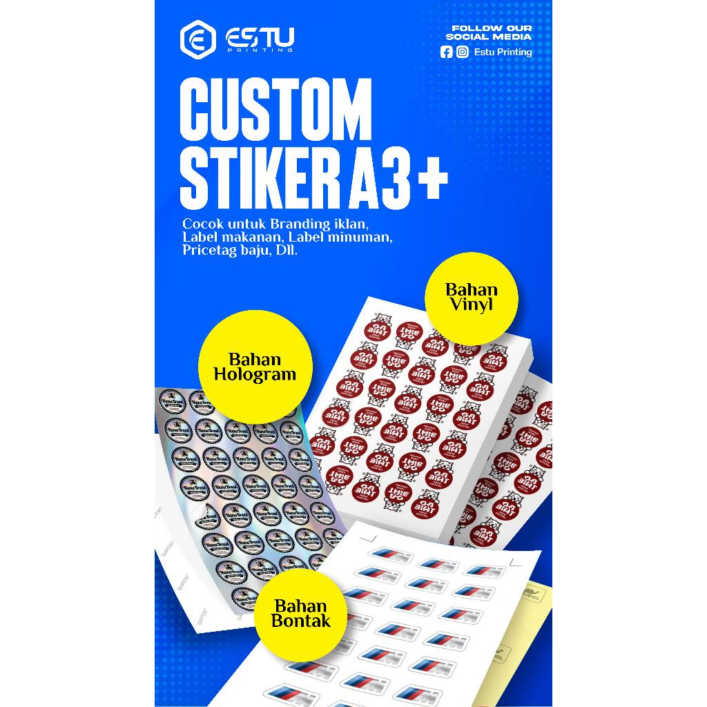 

CETAK STIKER A3 / CETAK BONTAK CAMEL / CETAK HOLOGRAM / CETAK EXILO