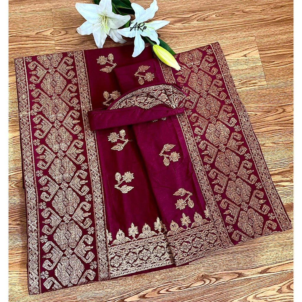 set couple songket bordir emas cendana v2 / kamen couple bali / set couple bordir / Set setelan coup