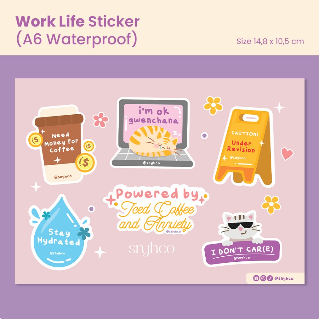

Work Life Stickers - Stiker Laptop/ Journal Sticker Sheet Self Love Stickers: Note to Self