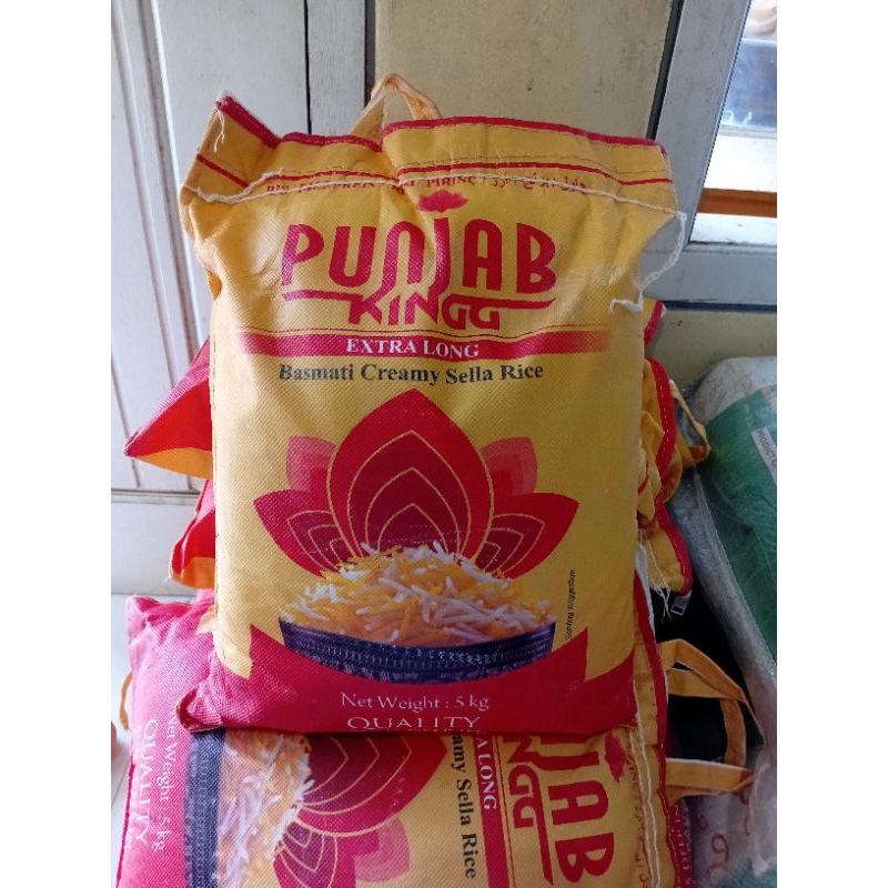 

Beras Basmati punjab king 5kg | Extra Long Creamy sella rice