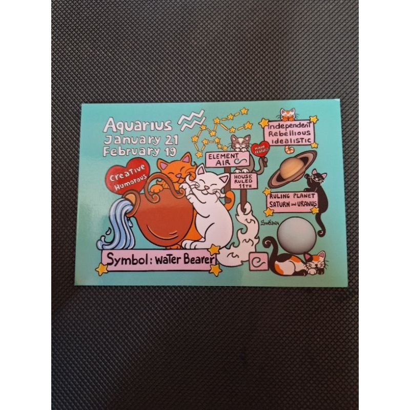 

kartu pos kucing titina zodiac/zodiac aquarius cat postcard