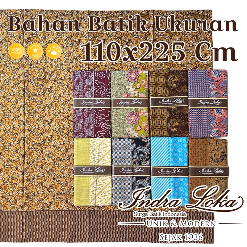 Kain Batik Indra Loka Sogan Jarik Samping Sarung Wanita Pria Motif Fashion Pakaian Panjang Solo New
