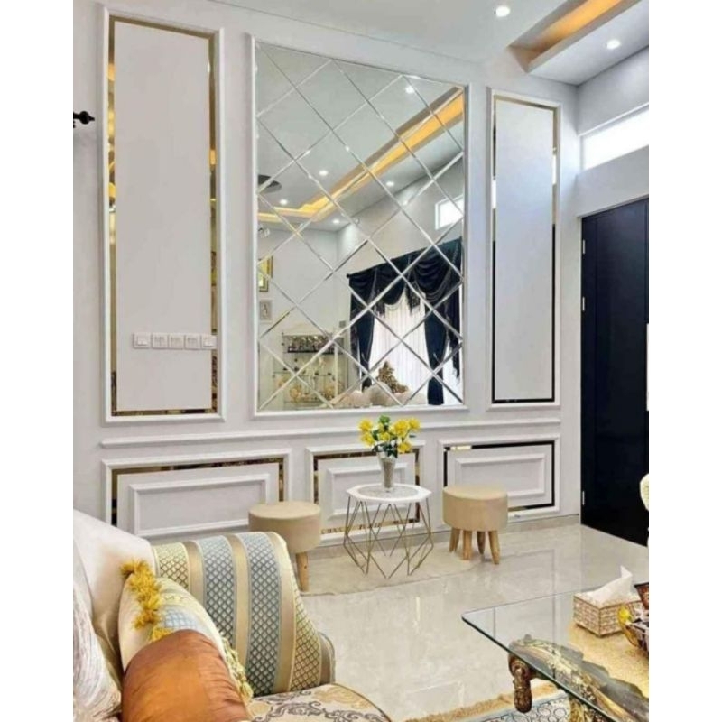 CERMIN BEVEL ASLI KACA #diagonal#interior dinding#kaca moulding
